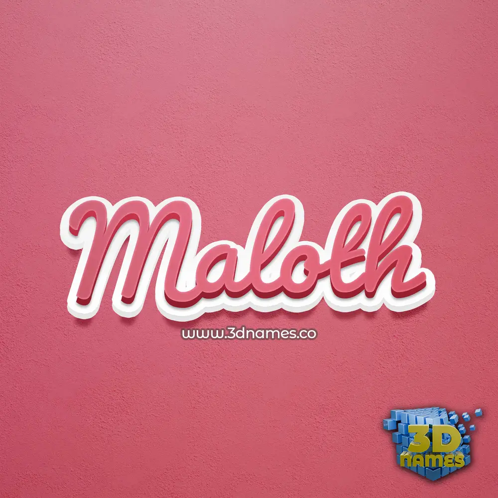 maloth in Red Scribble style - 3D name wallpaper