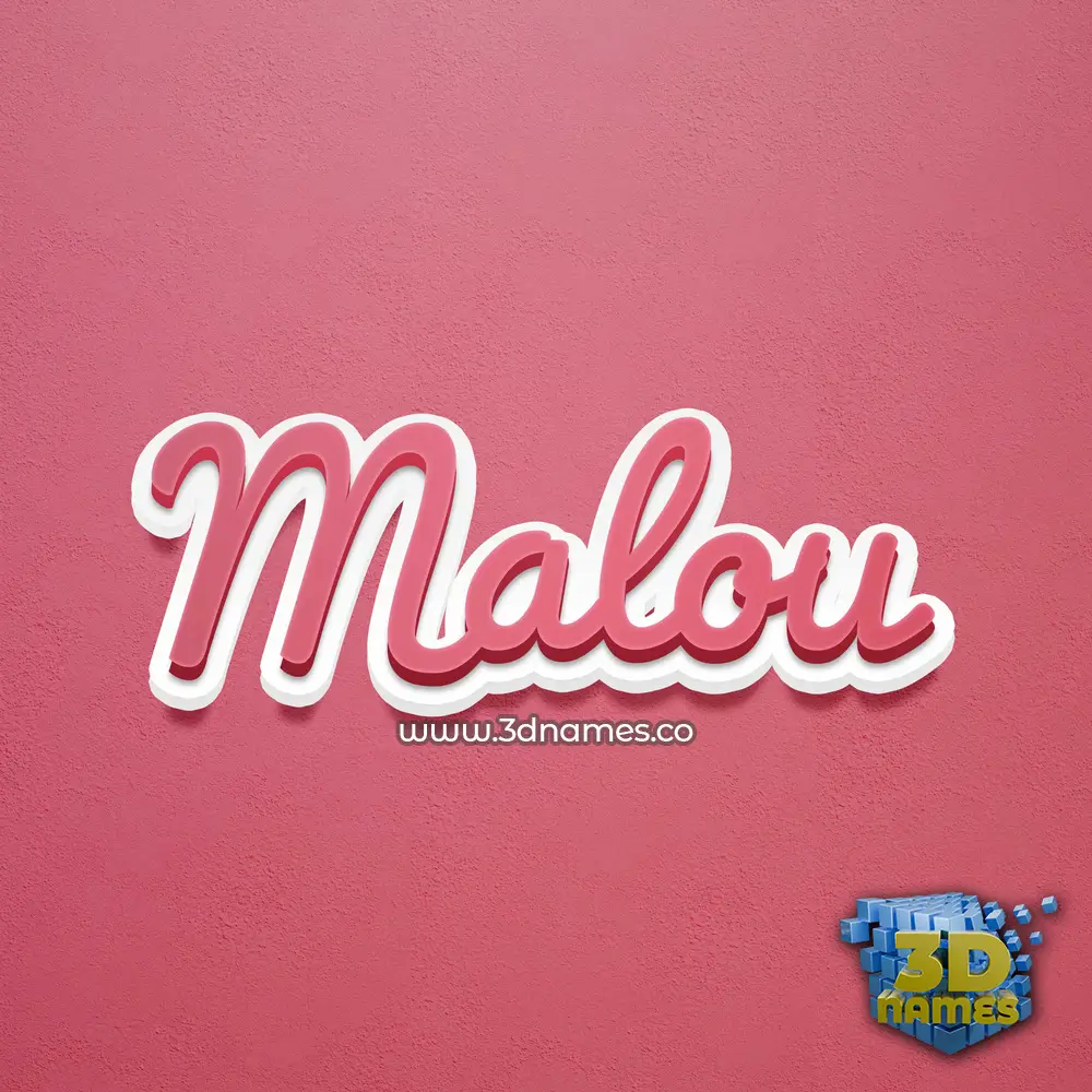 malou in Red Scribble style - 3D name wallpaper