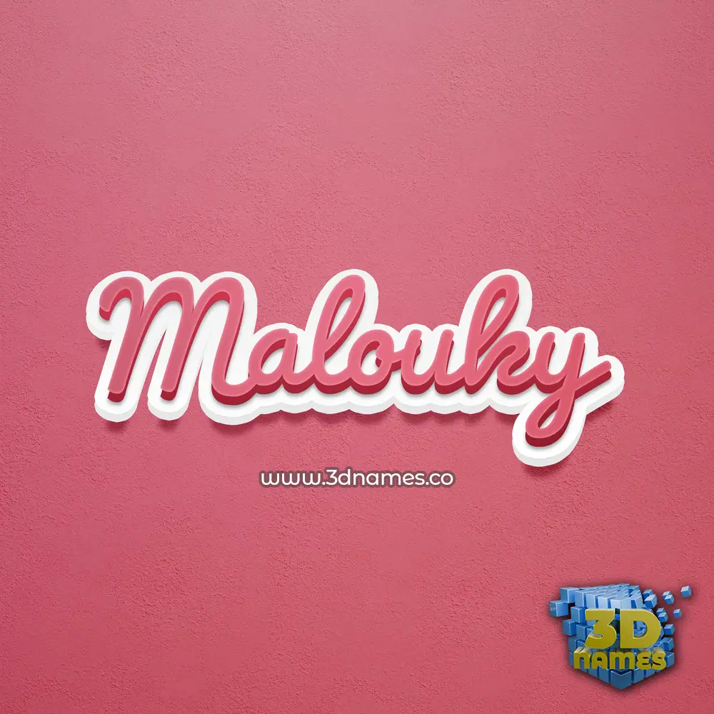 malouky in Red Scribble style - 3D name wallpaper