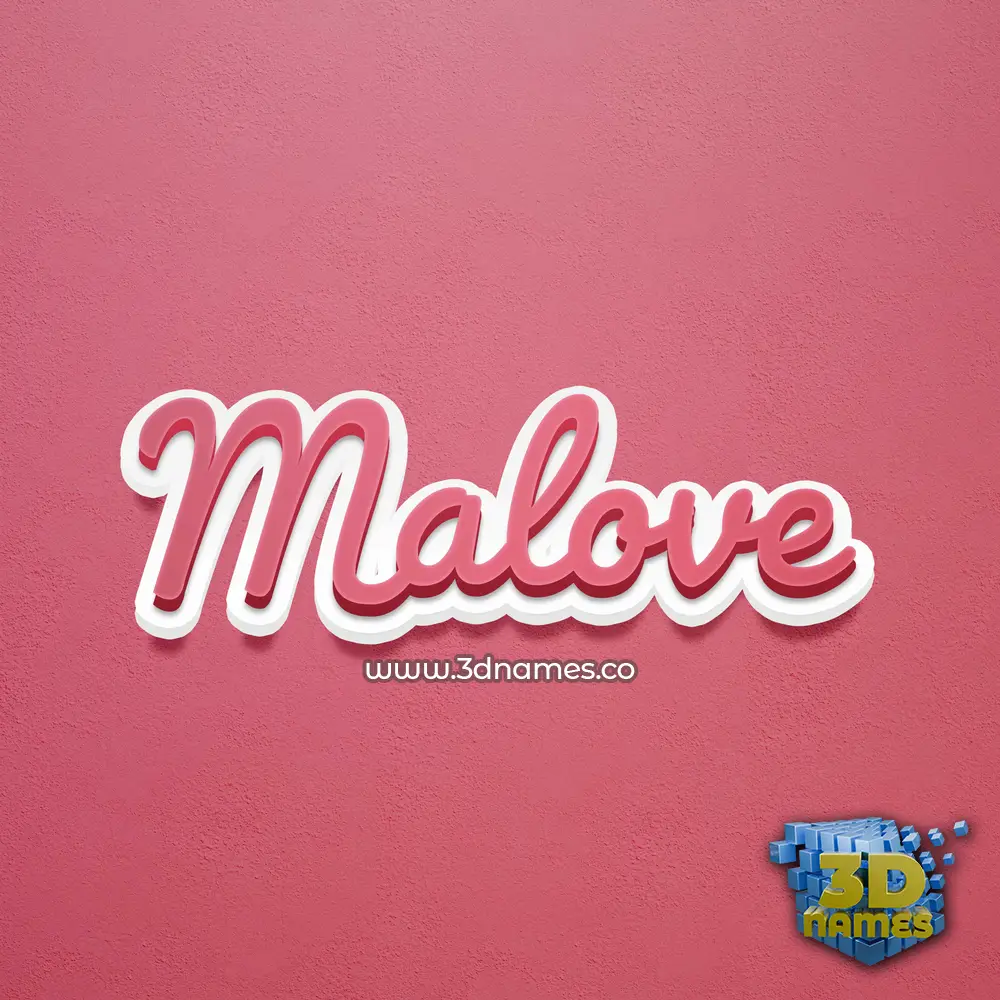 malove in Red Scribble style - 3D name wallpaper