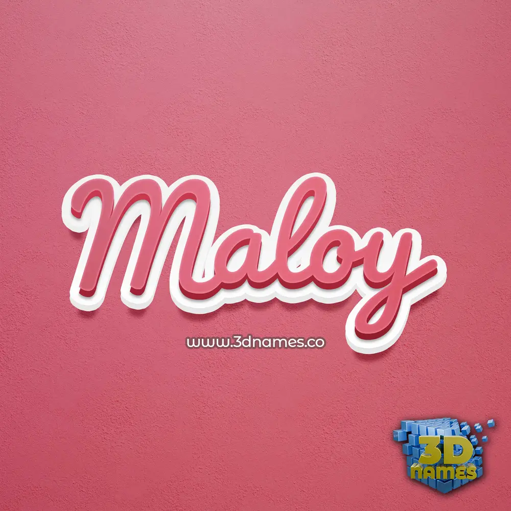 maloy in Red Scribble style - 3D name wallpaper