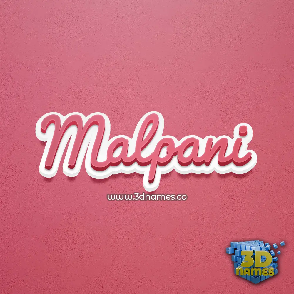 malpani in Red Scribble style - 3D name wallpaper