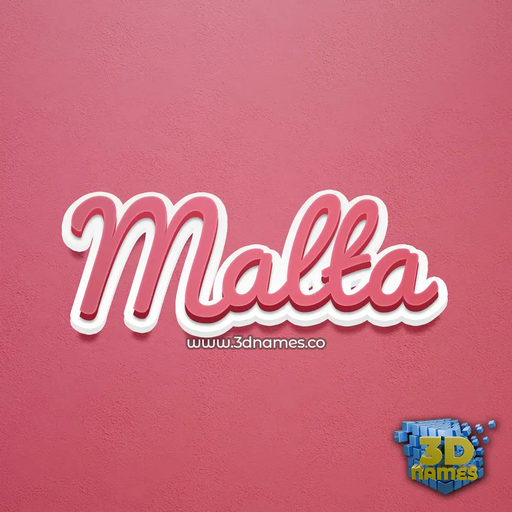 malta in Red Scribble style - 3D name wallpaper