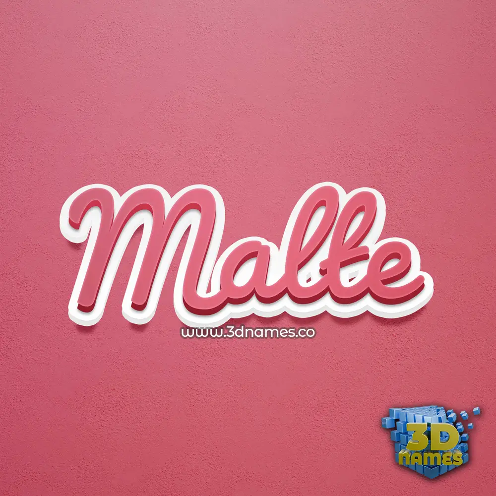 malte in Red Scribble style - 3D name wallpaper