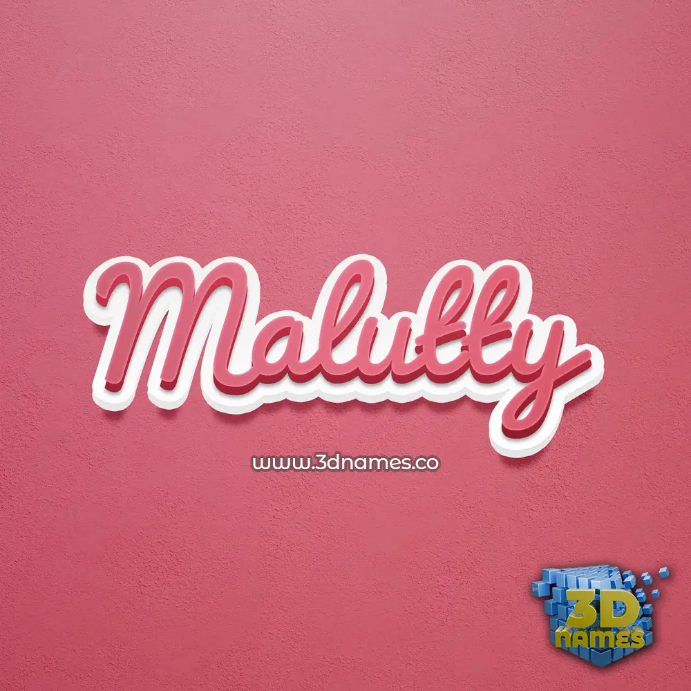 malutty in Red Scribble style - 3D name wallpaper
