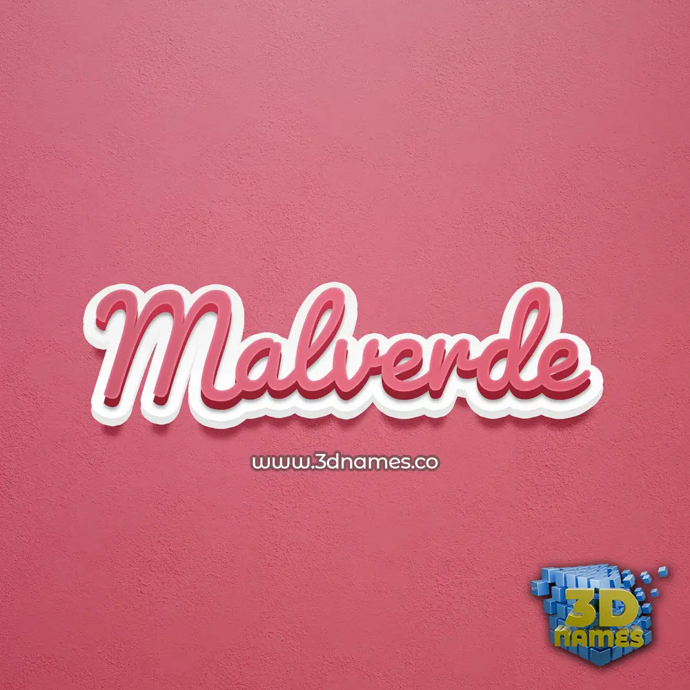malverde in Red Scribble style - 3D name wallpaper