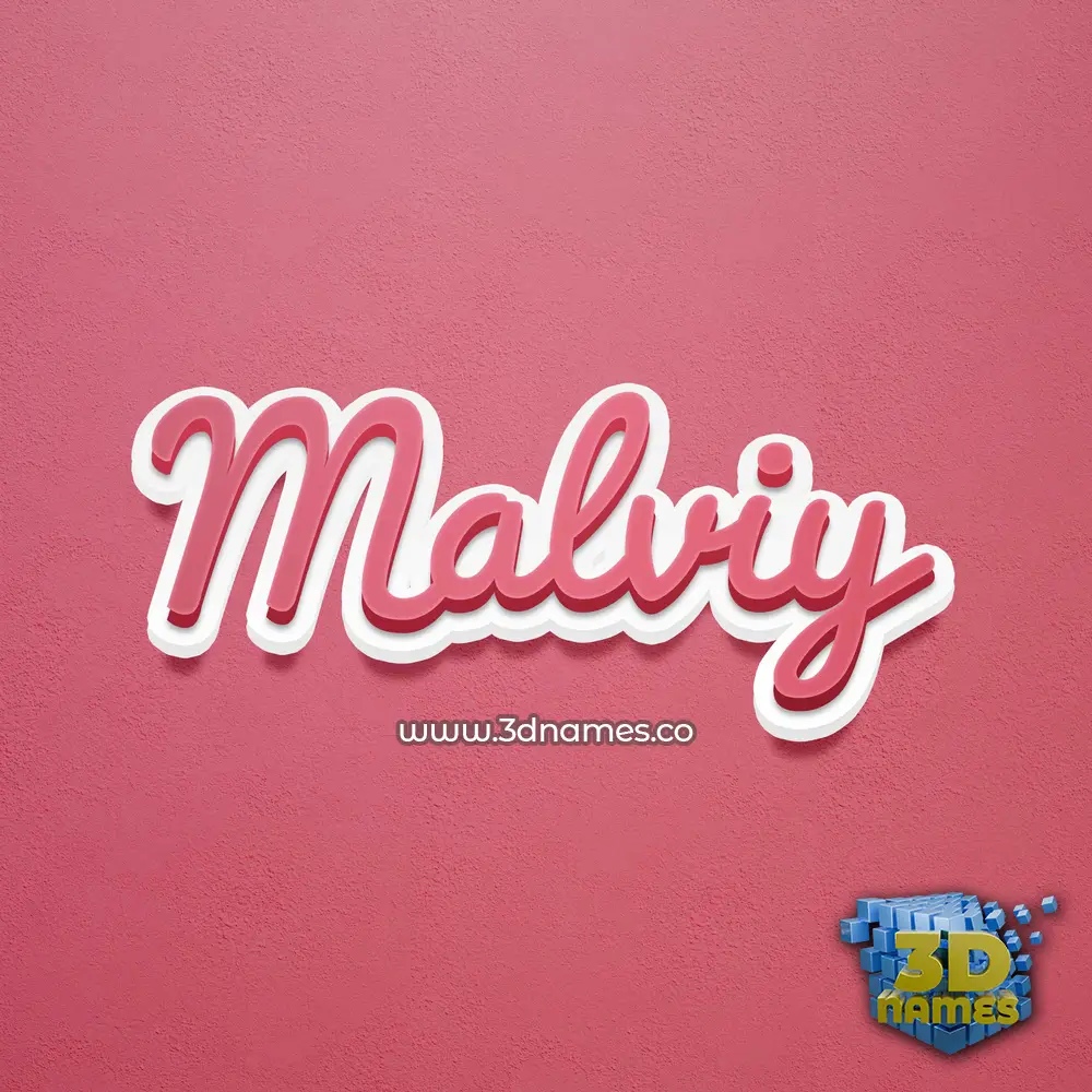 malviy in Red Scribble style - 3D name wallpaper
