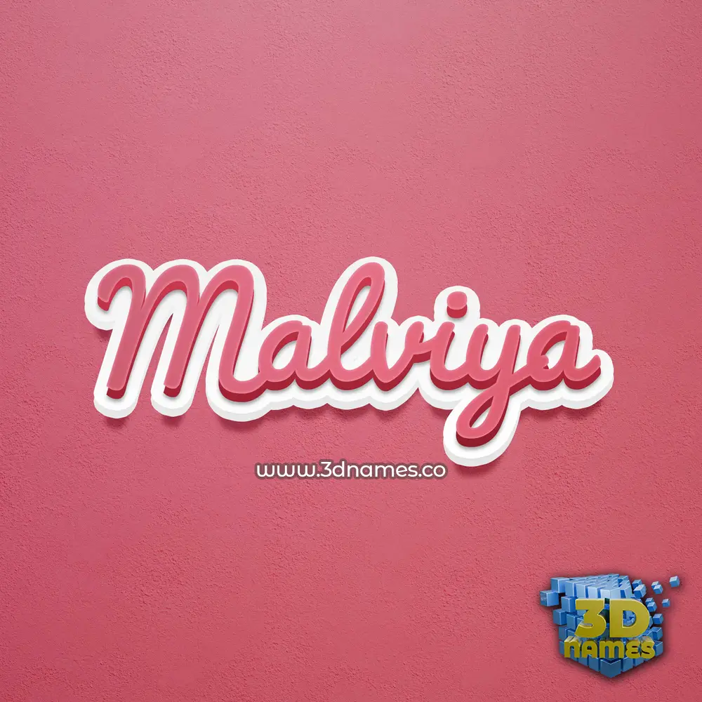 malviya in Red Scribble style - 3D name wallpaper