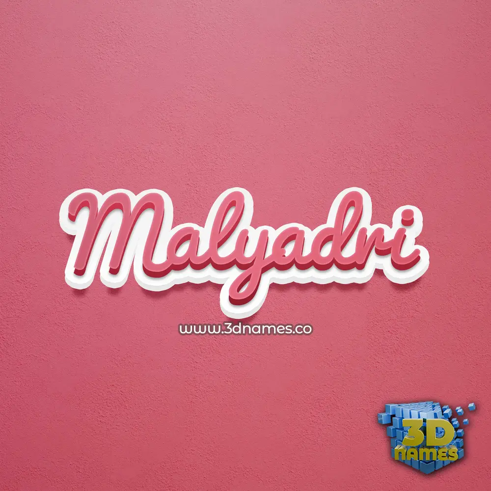 malyadri in Red Scribble style - 3D name wallpaper