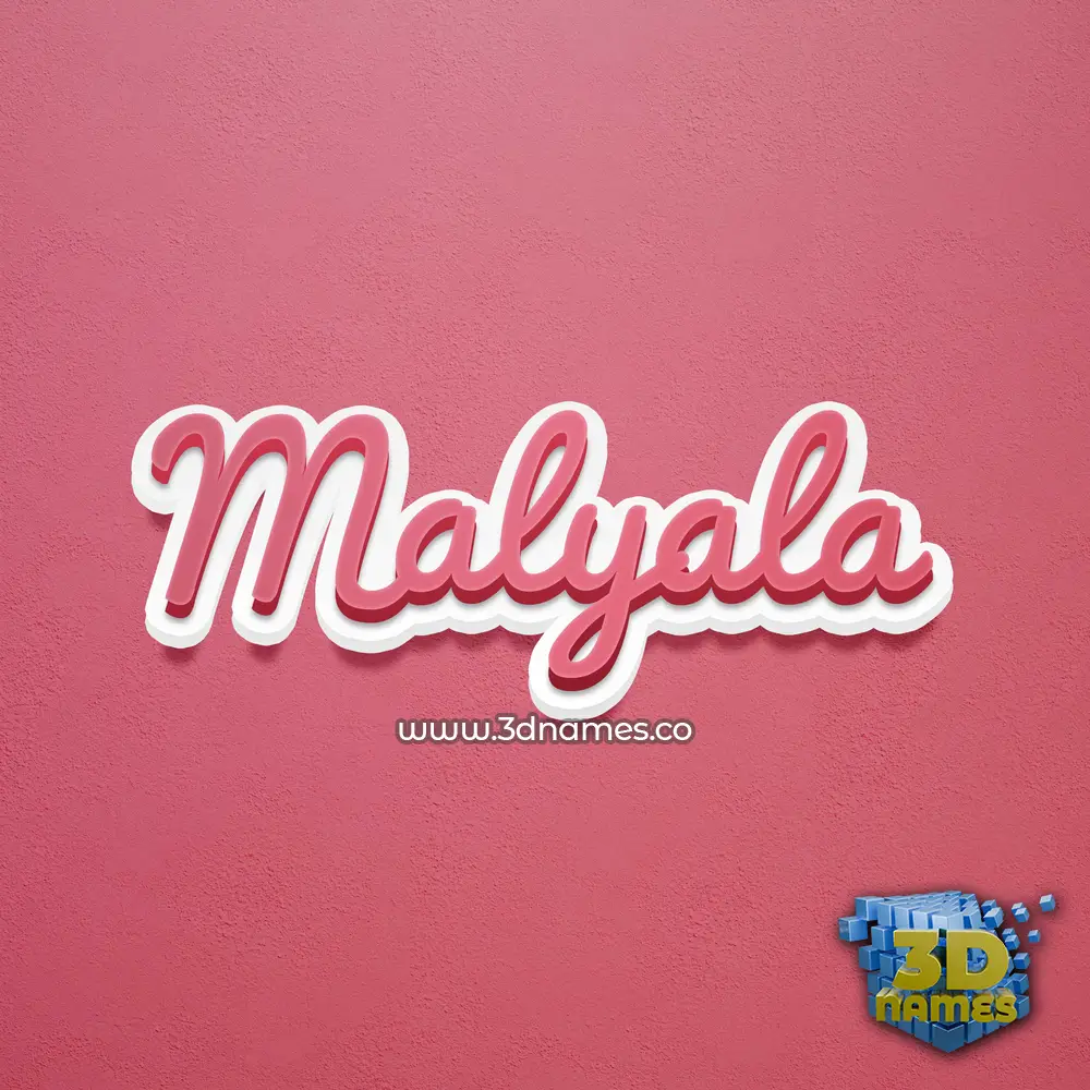 malyala in Red Scribble style - 3D name wallpaper