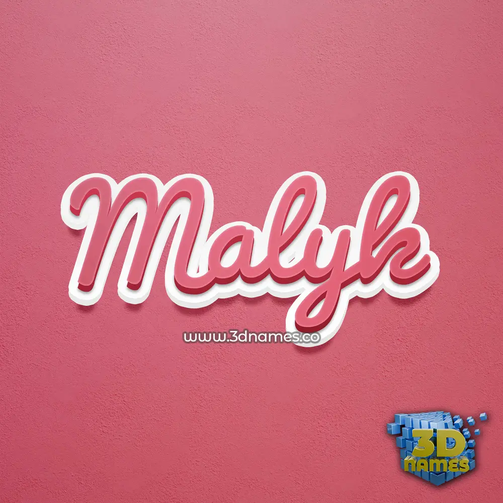 malyk in Red Scribble style - 3D name wallpaper