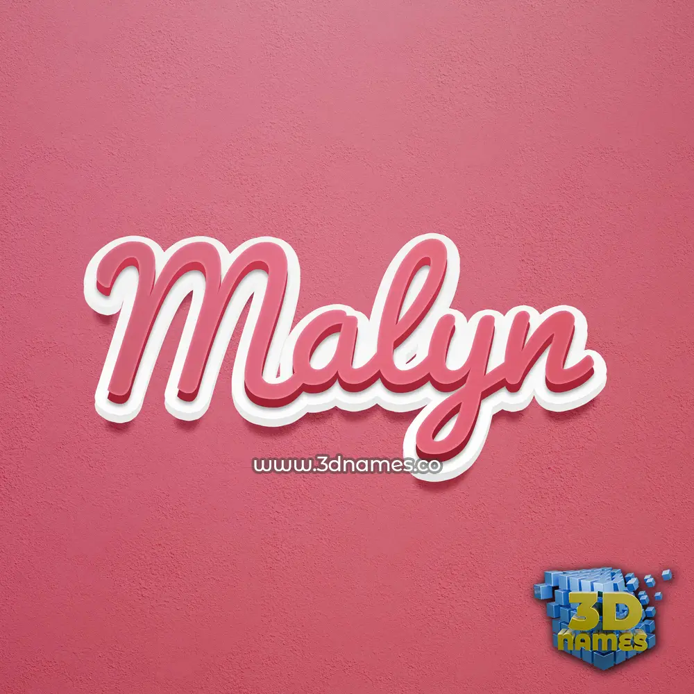 malyn in Red Scribble style - 3D name wallpaper