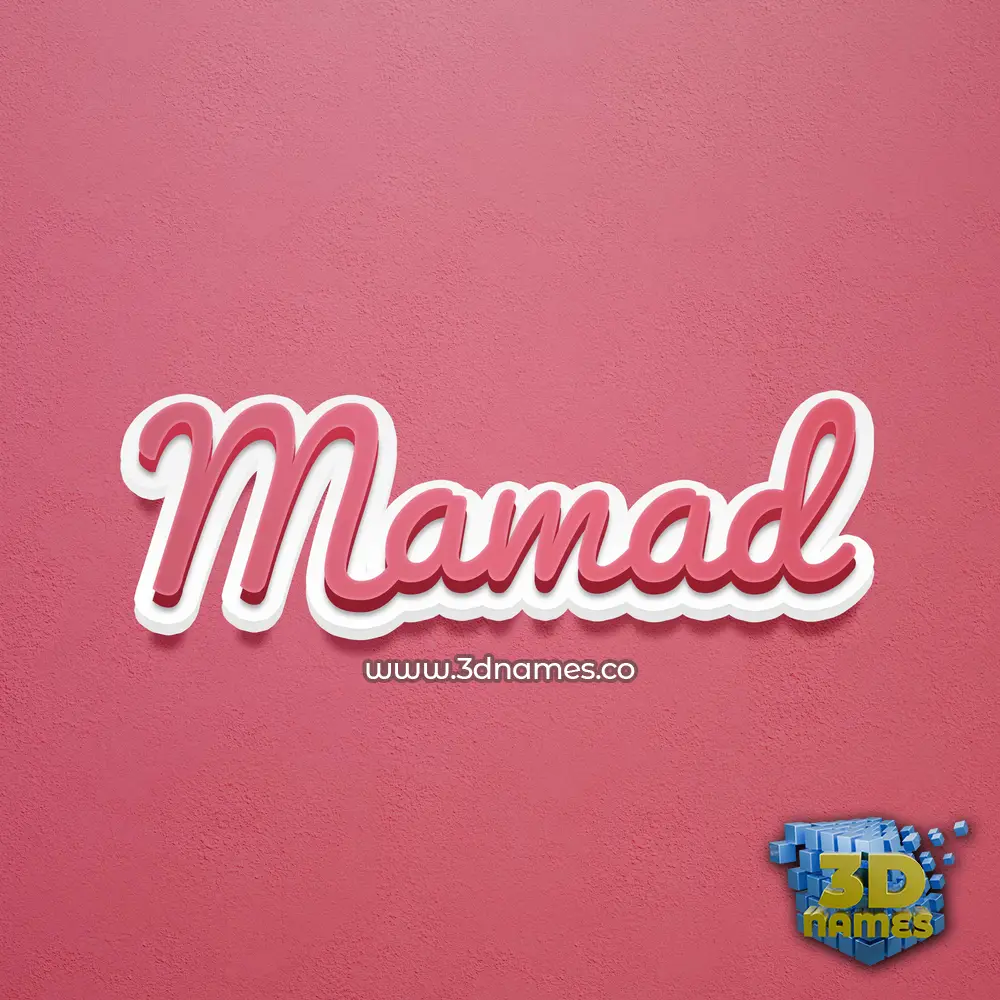 mamad in Red Scribble style - 3D name wallpaper