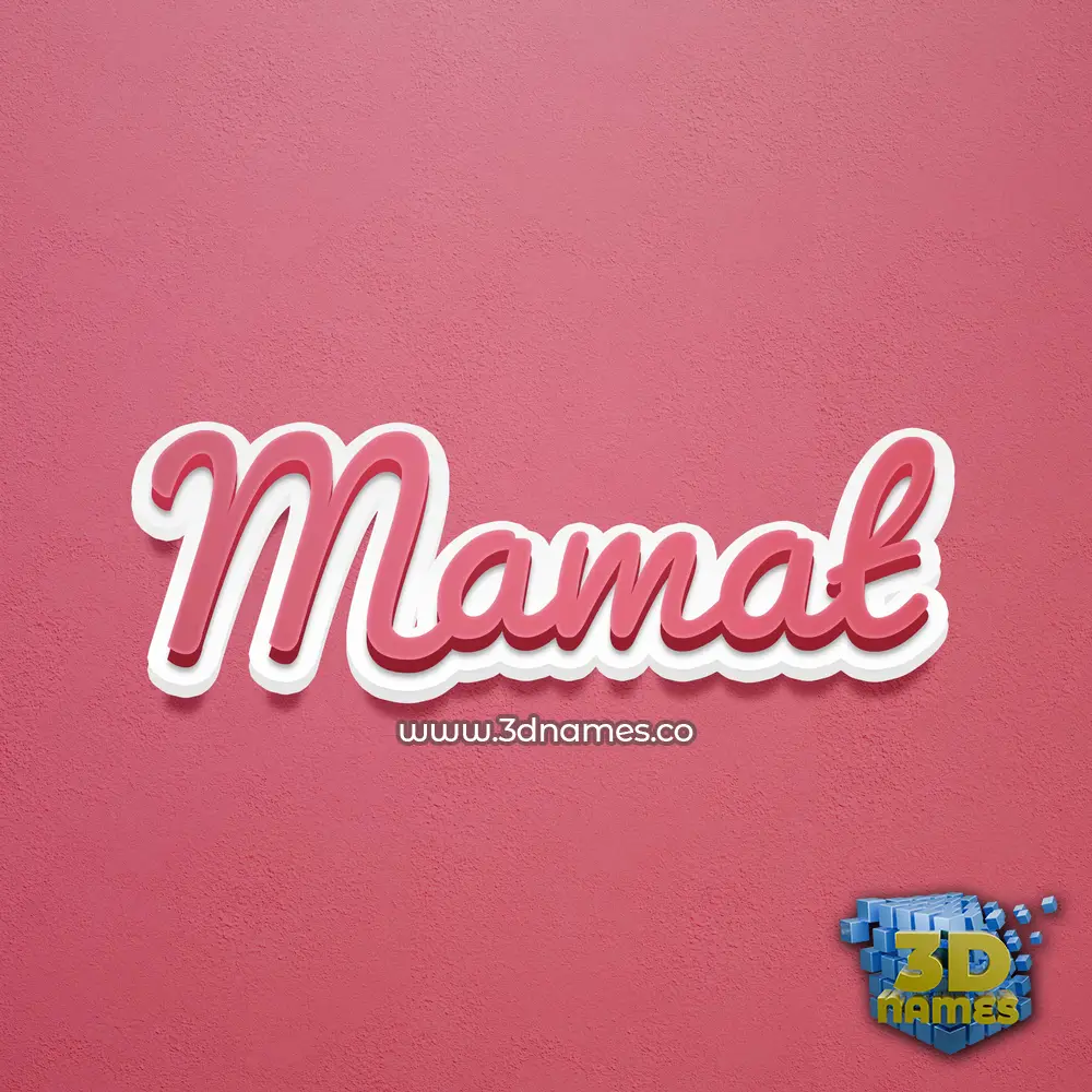 mamat in Red Scribble style - 3D name wallpaper