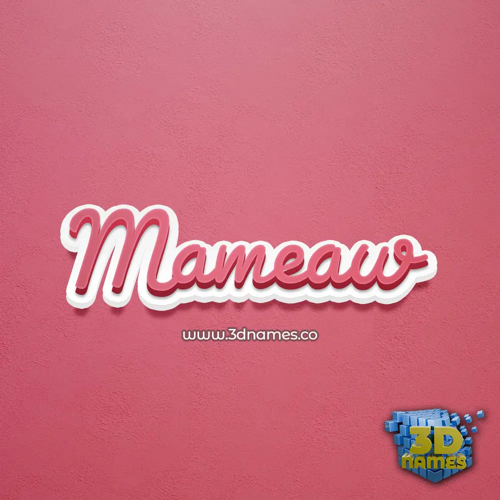 mameaw in Red Scribble style - 3D name wallpaper