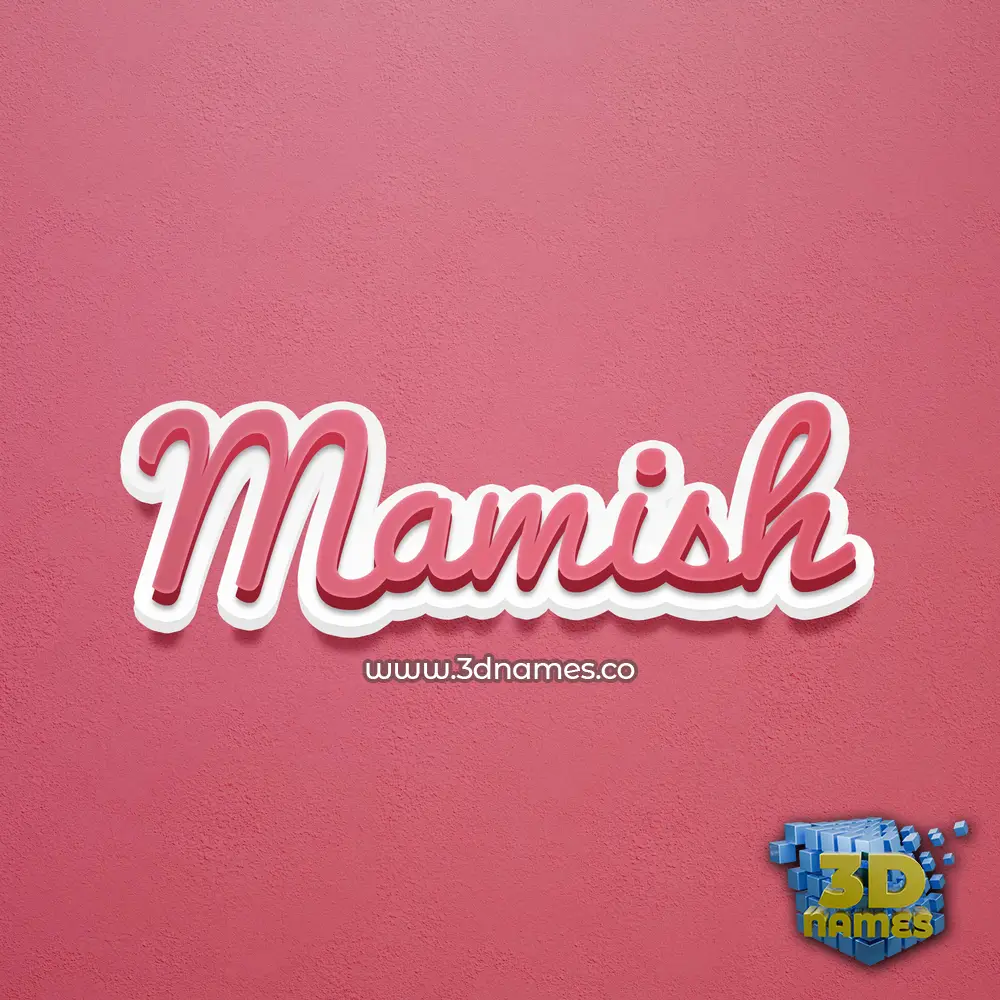mamish in Red Scribble style - 3D name wallpaper