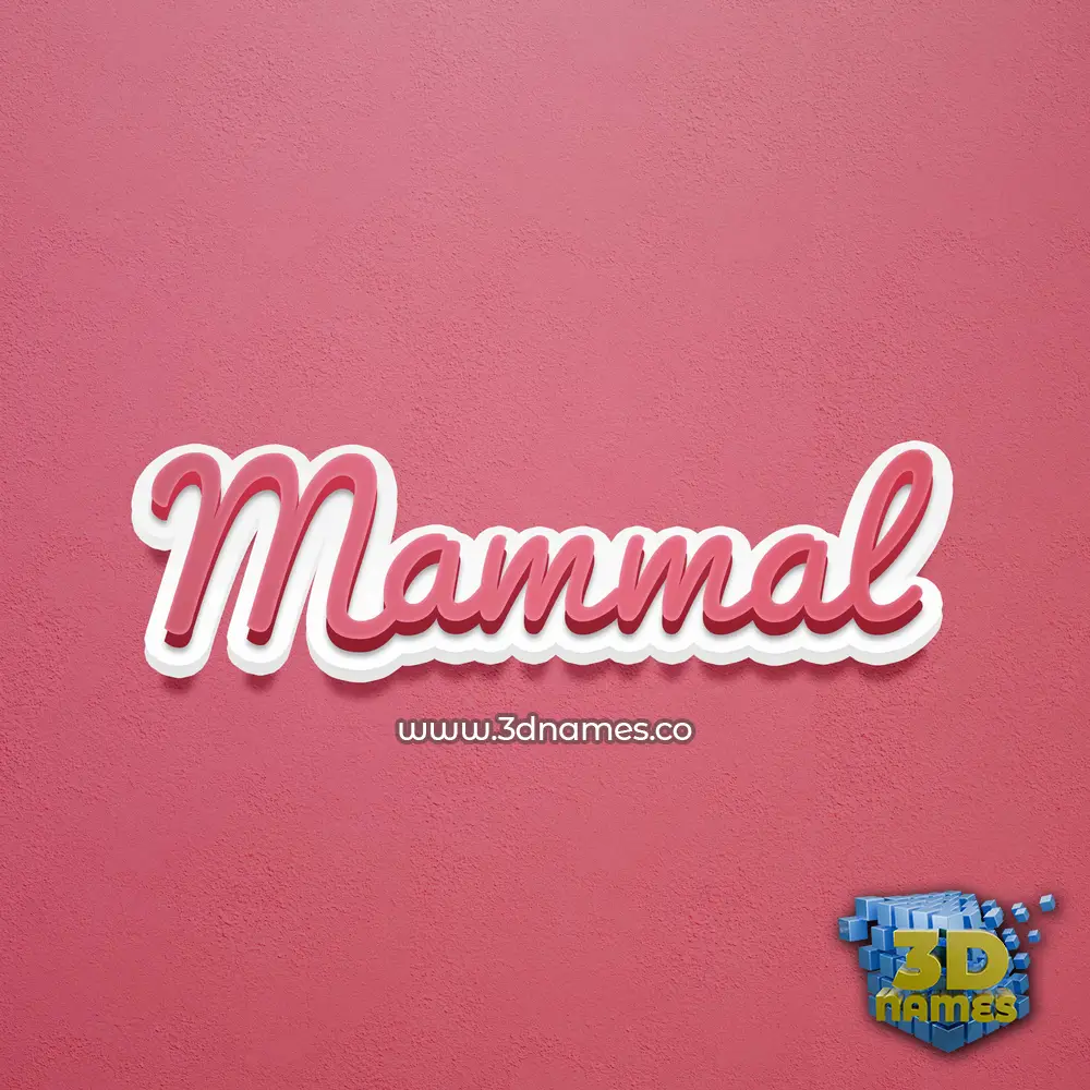 mammal in Red Scribble style - 3D name wallpaper
