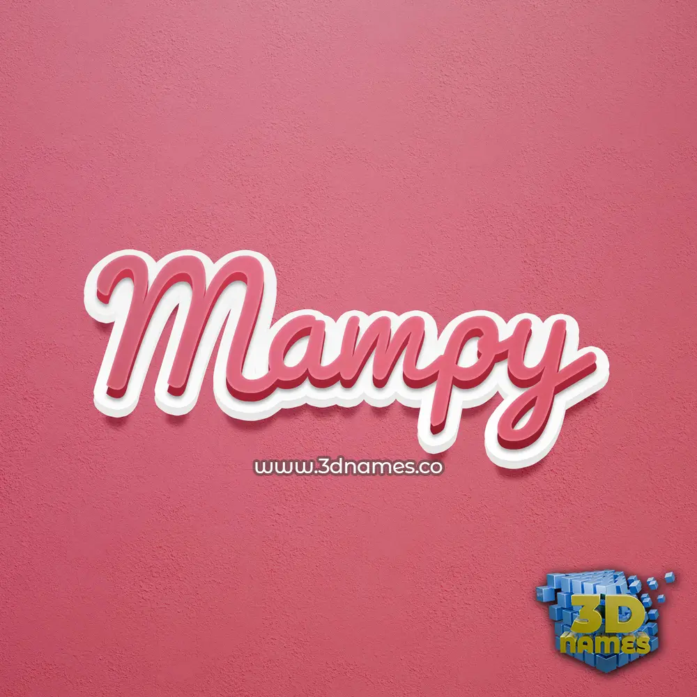 mampy in Red Scribble style - 3D name wallpaper