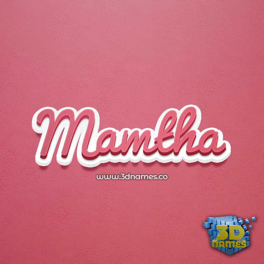 mamtha in Red Scribble style - 3D name wallpaper