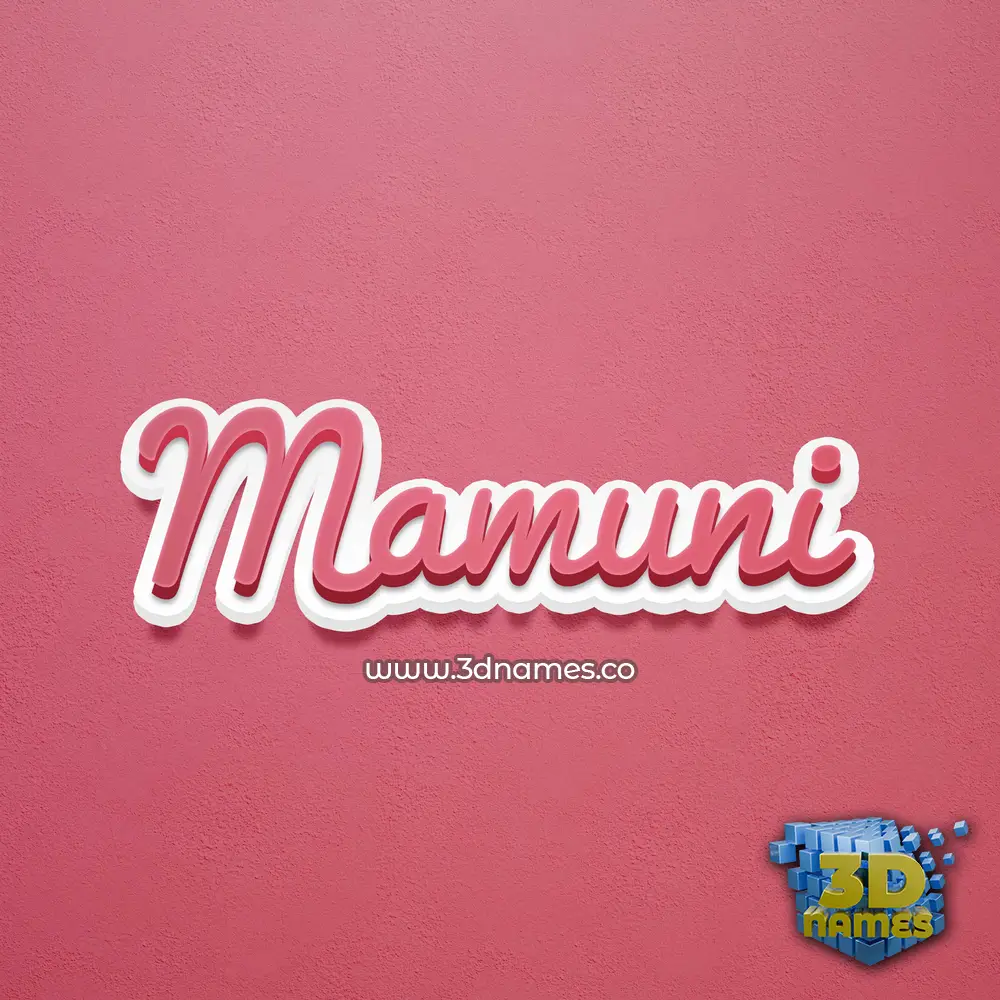 mamuni in Red Scribble style - 3D name wallpaper