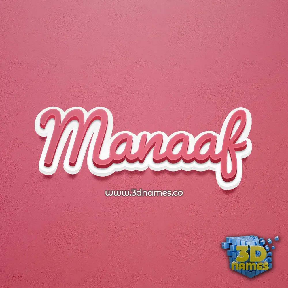 manaaf in Red Scribble style - 3D name wallpaper