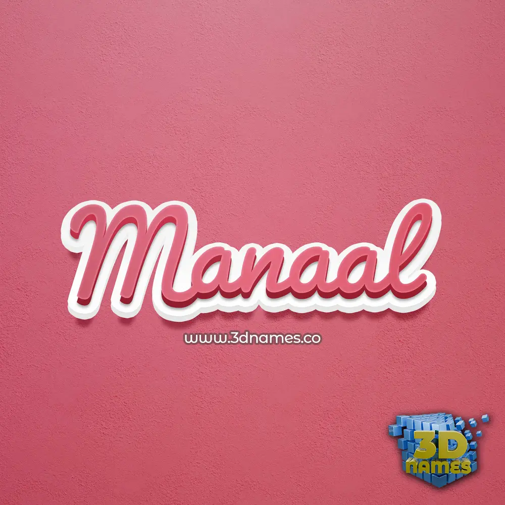 manaal in Red Scribble style - 3D name wallpaper