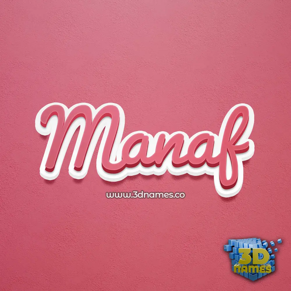 manaf in Red Scribble style - 3D name wallpaper