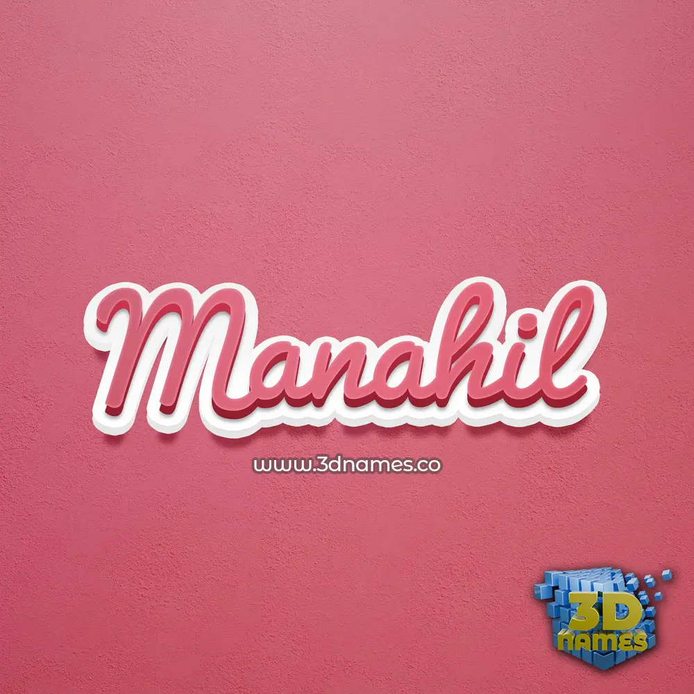 manahil in Red Scribble style - 3D name wallpaper