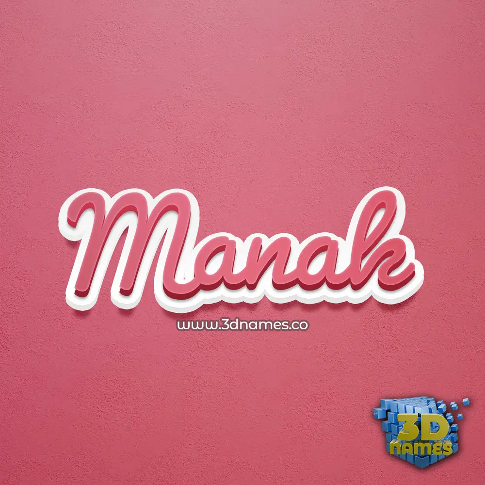 manak in Red Scribble style - 3D name wallpaper