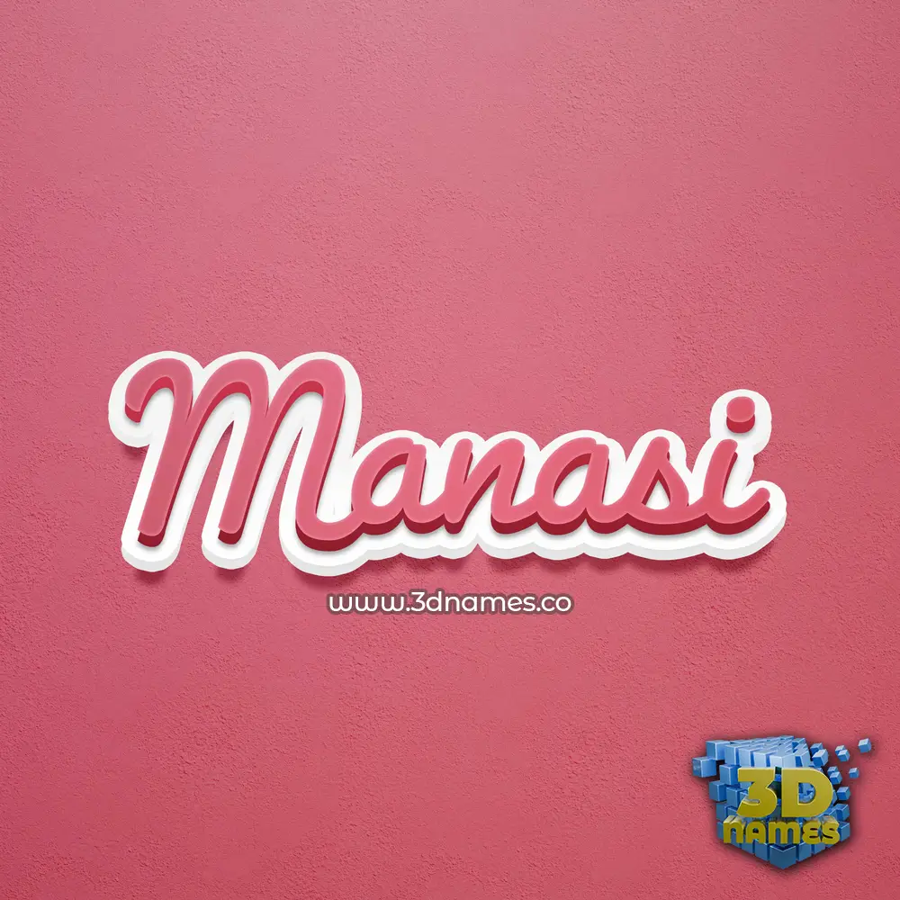 manasi in Red Scribble style - 3D name wallpaper