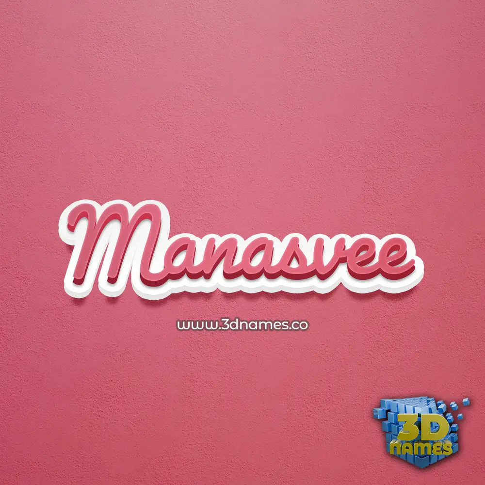 manasvee in Red Scribble style - 3D name wallpaper