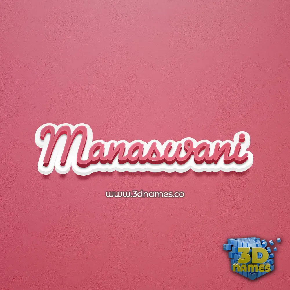 manaswani in Red Scribble style - 3D name wallpaper