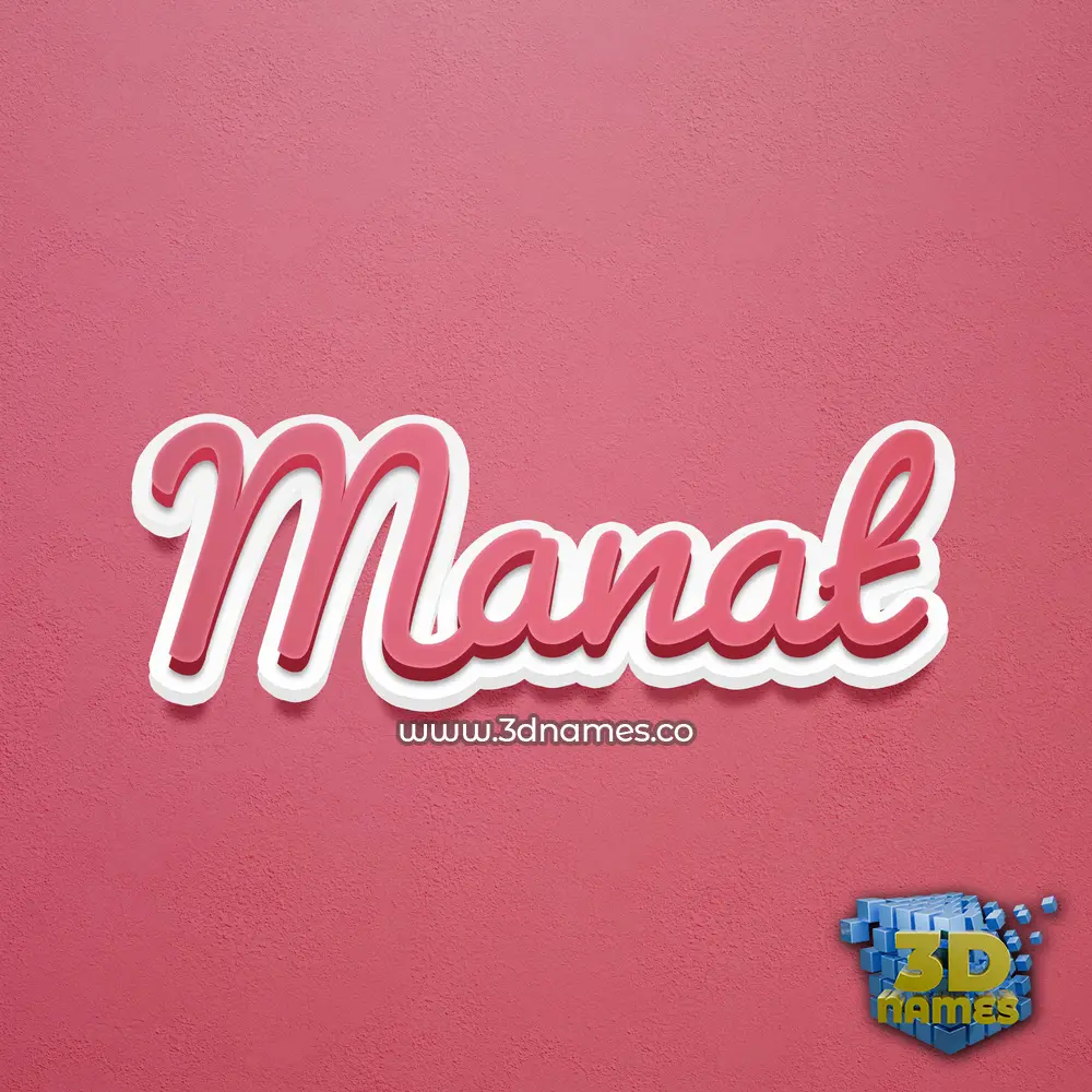 manat in Red Scribble style - 3D name wallpaper