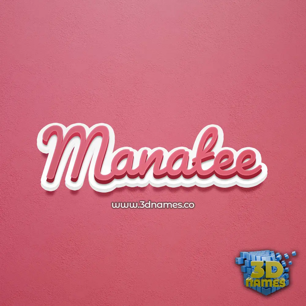 manatee in Red Scribble style - 3D name wallpaper