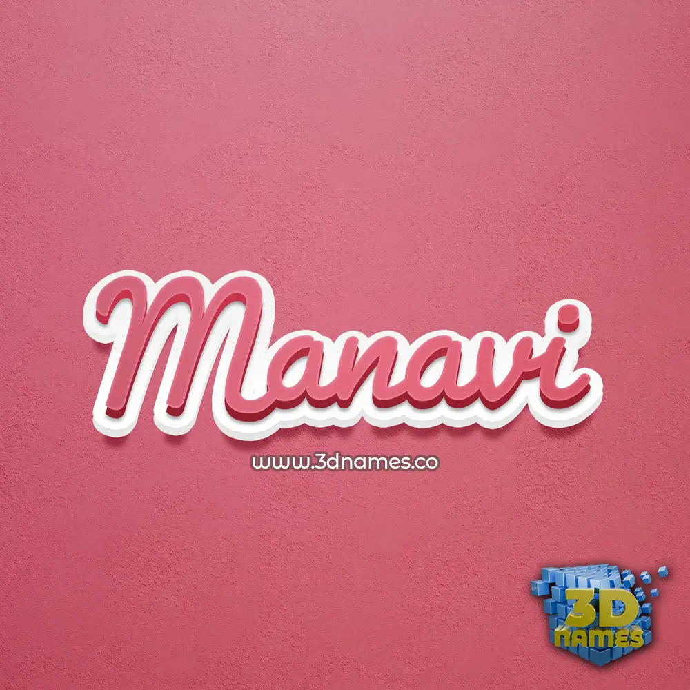 manavi in Red Scribble style - 3D name wallpaper