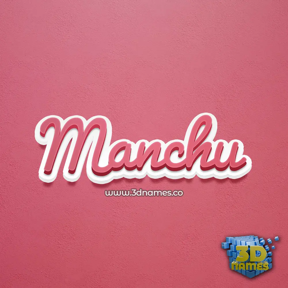 manchu in Red Scribble style - 3D name wallpaper