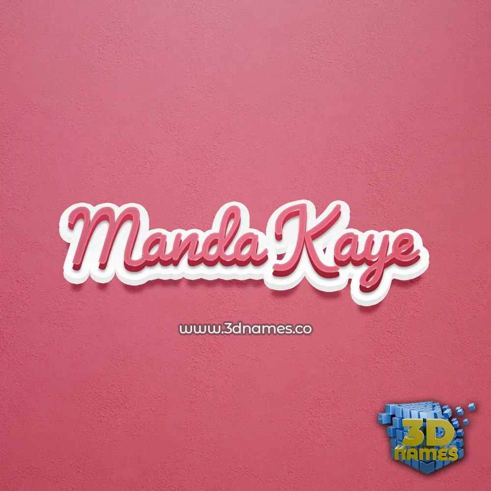 manda kaye in Red Scribble style - 3D name wallpaper