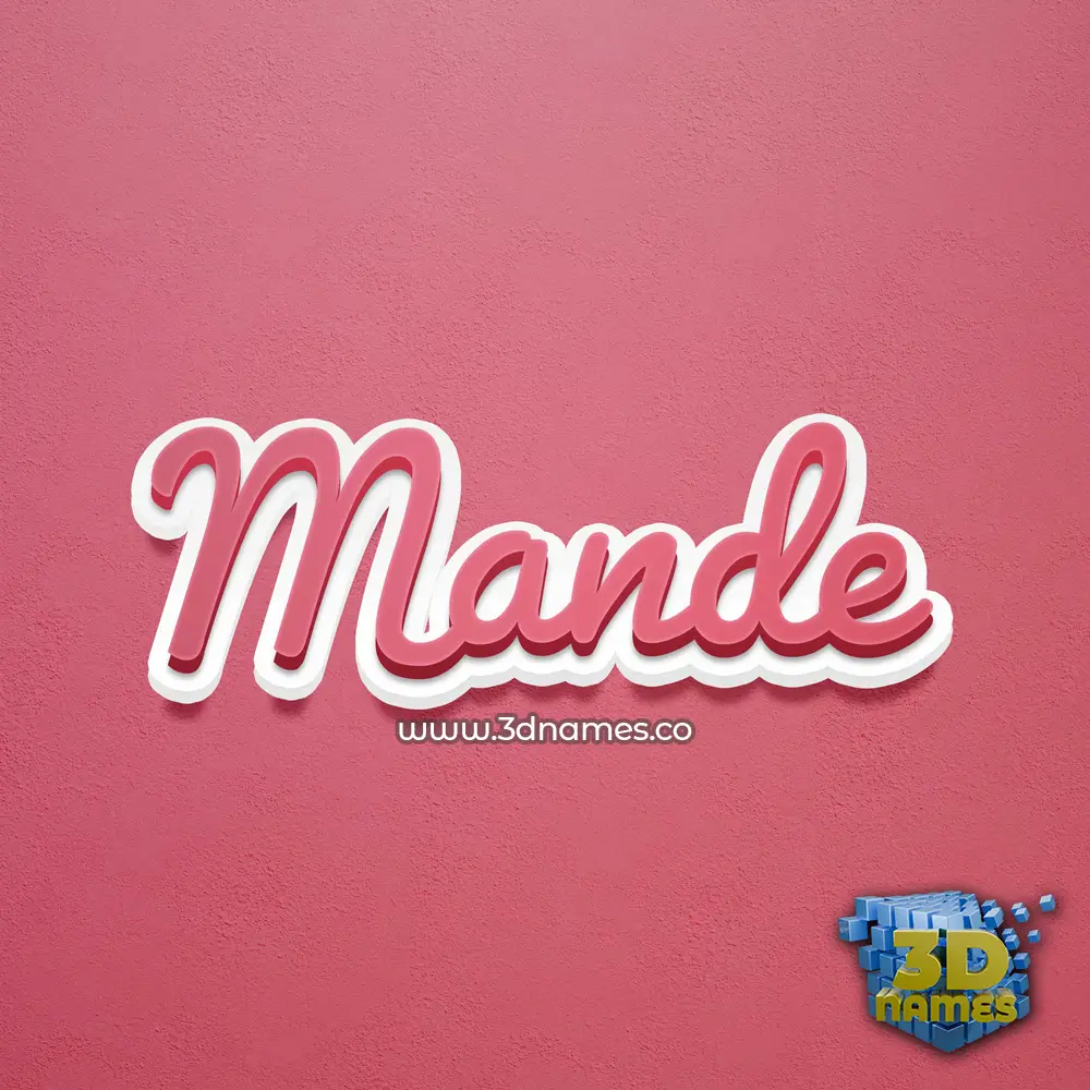mande in Red Scribble style - 3D name wallpaper