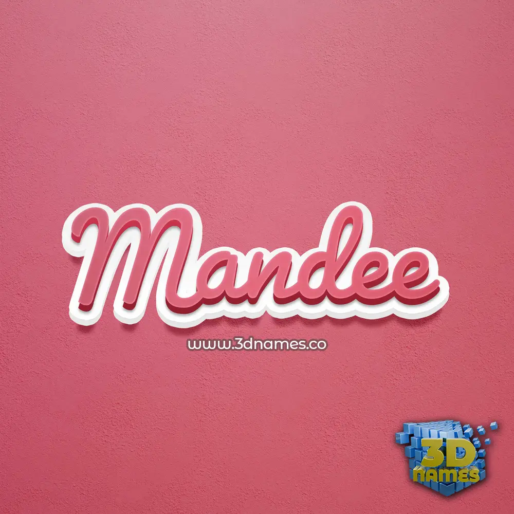 mandee in Red Scribble style - 3D name wallpaper