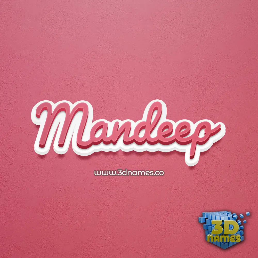 mandeep in Red Scribble style - 3D name wallpaper