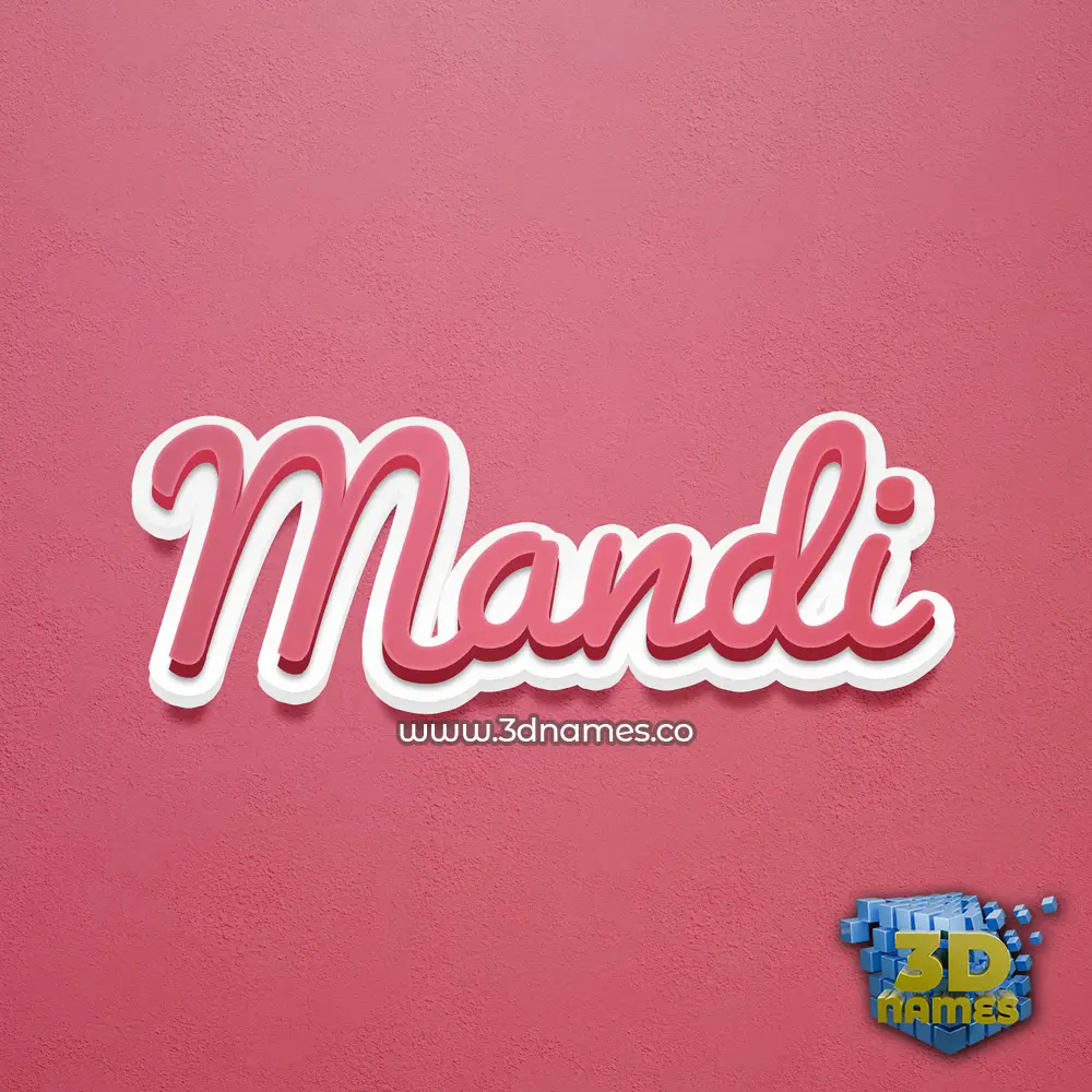 mandi in Red Scribble style - 3D name wallpaper