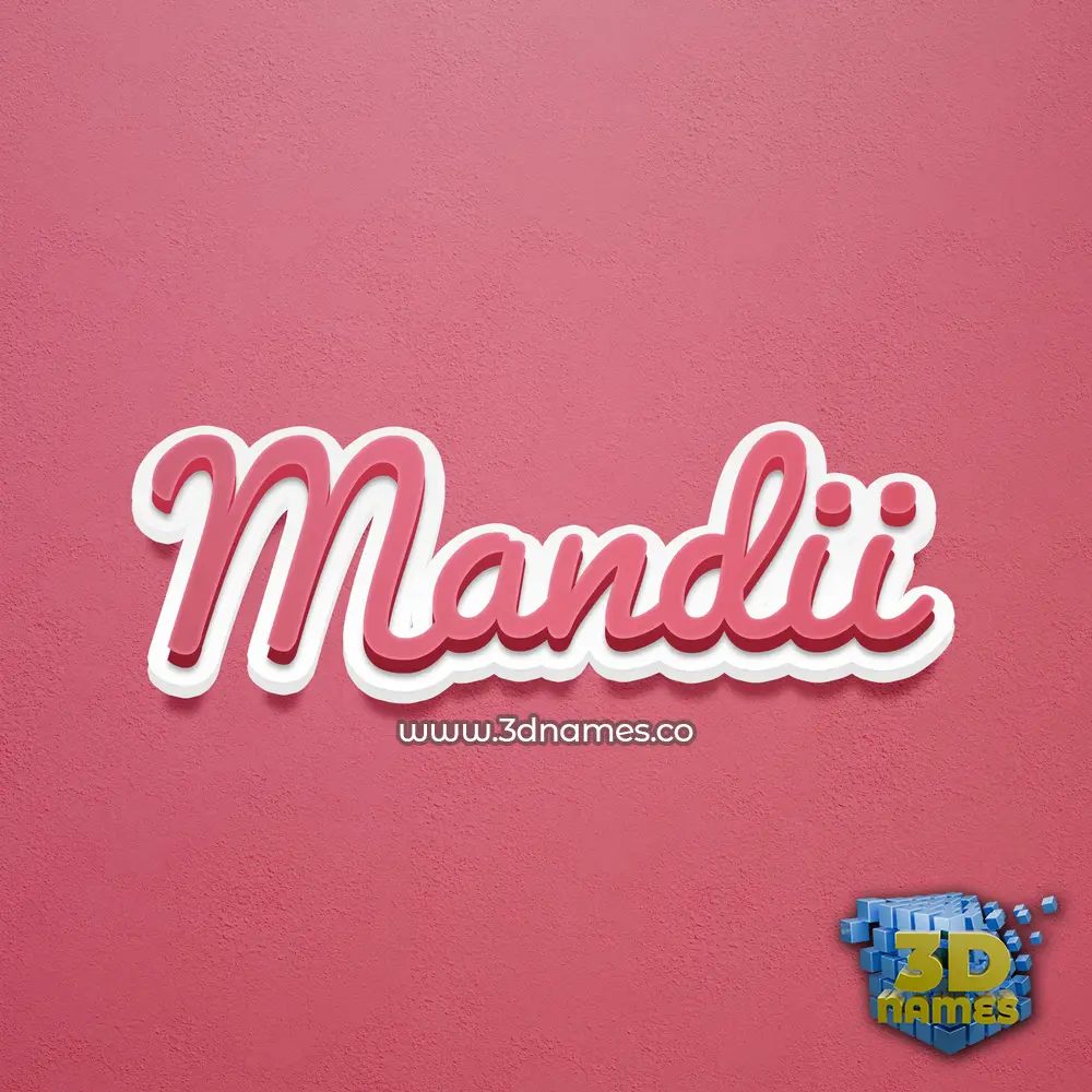 mandii in Red Scribble style - 3D name wallpaper