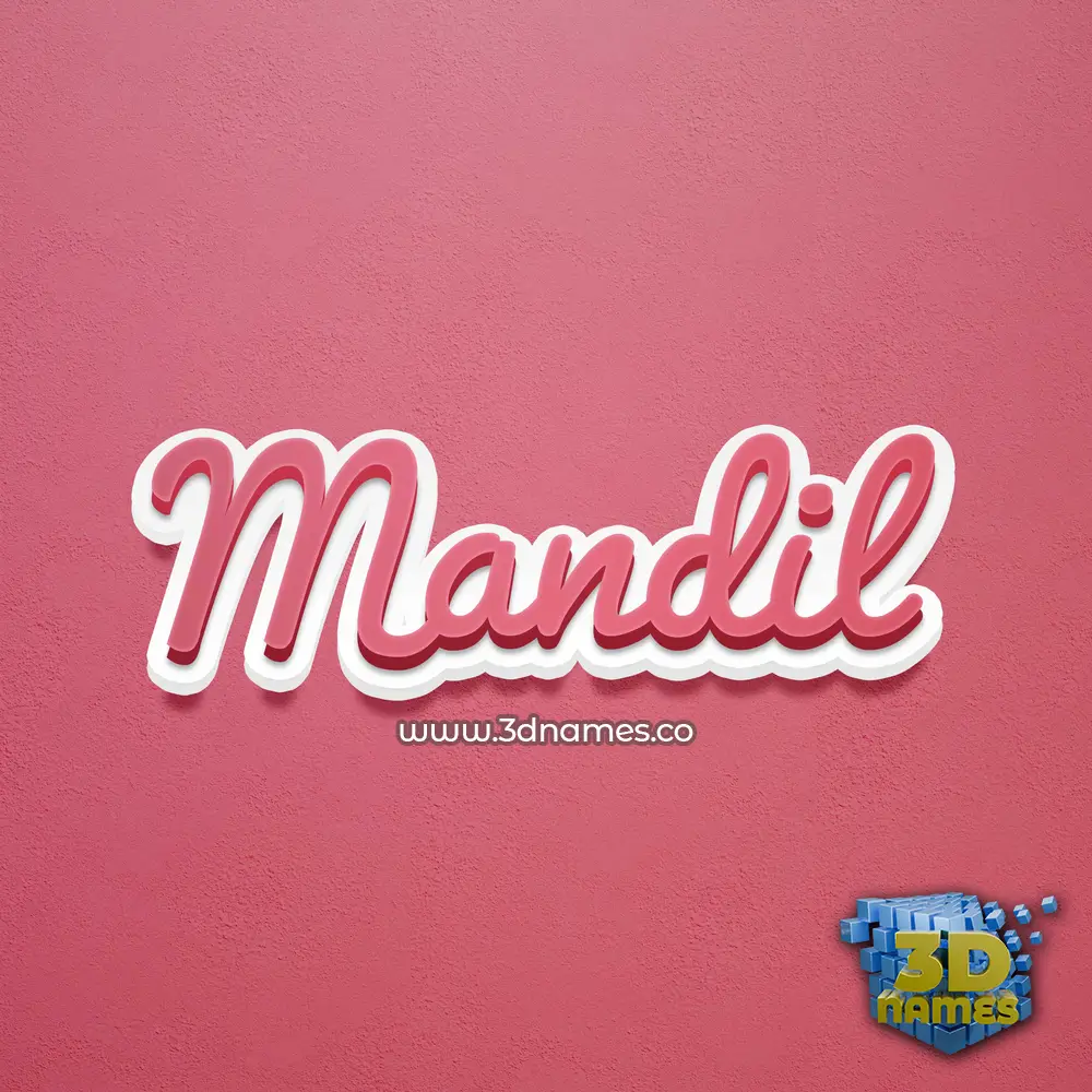 mandil in Red Scribble style - 3D name wallpaper