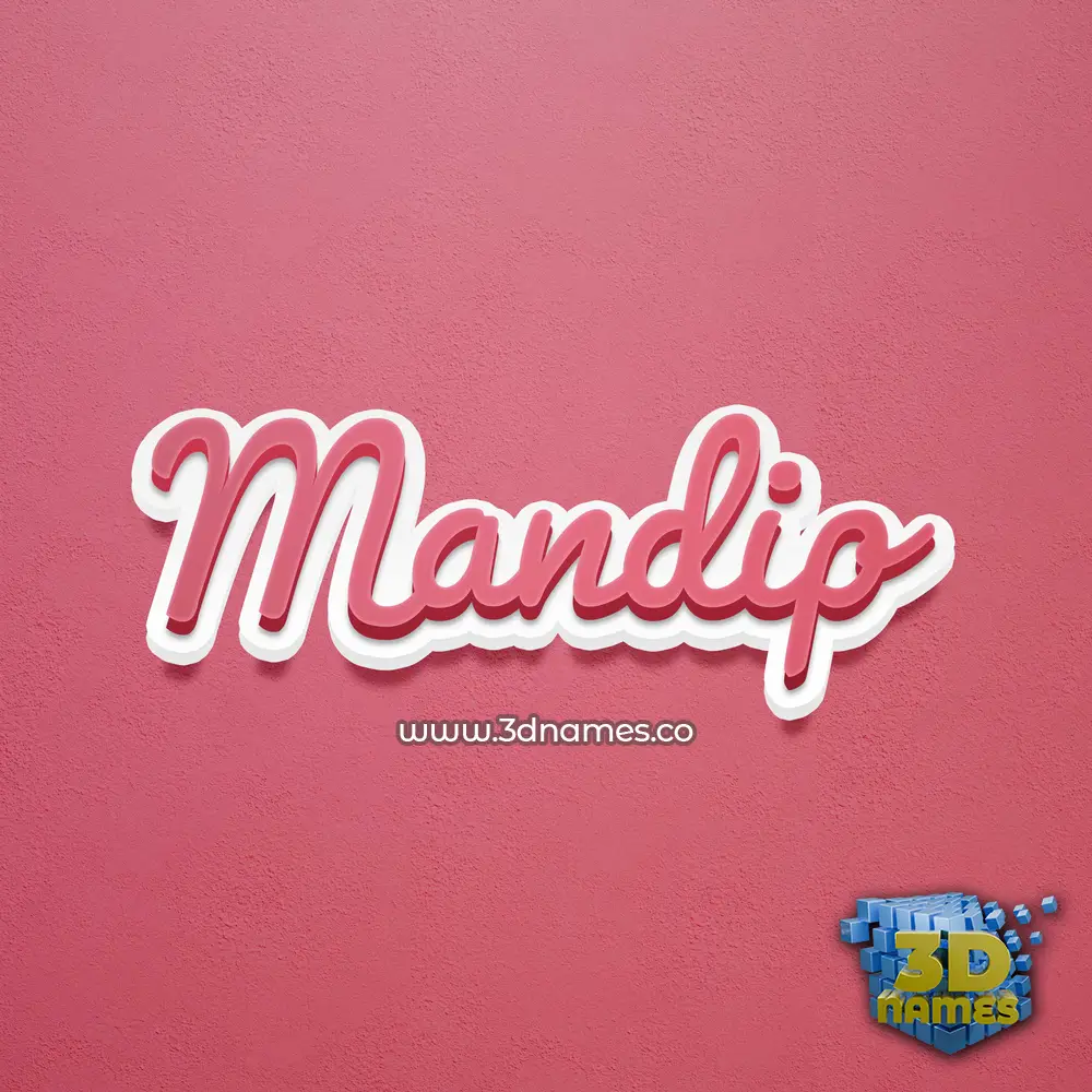mandip in Red Scribble style - 3D name wallpaper
