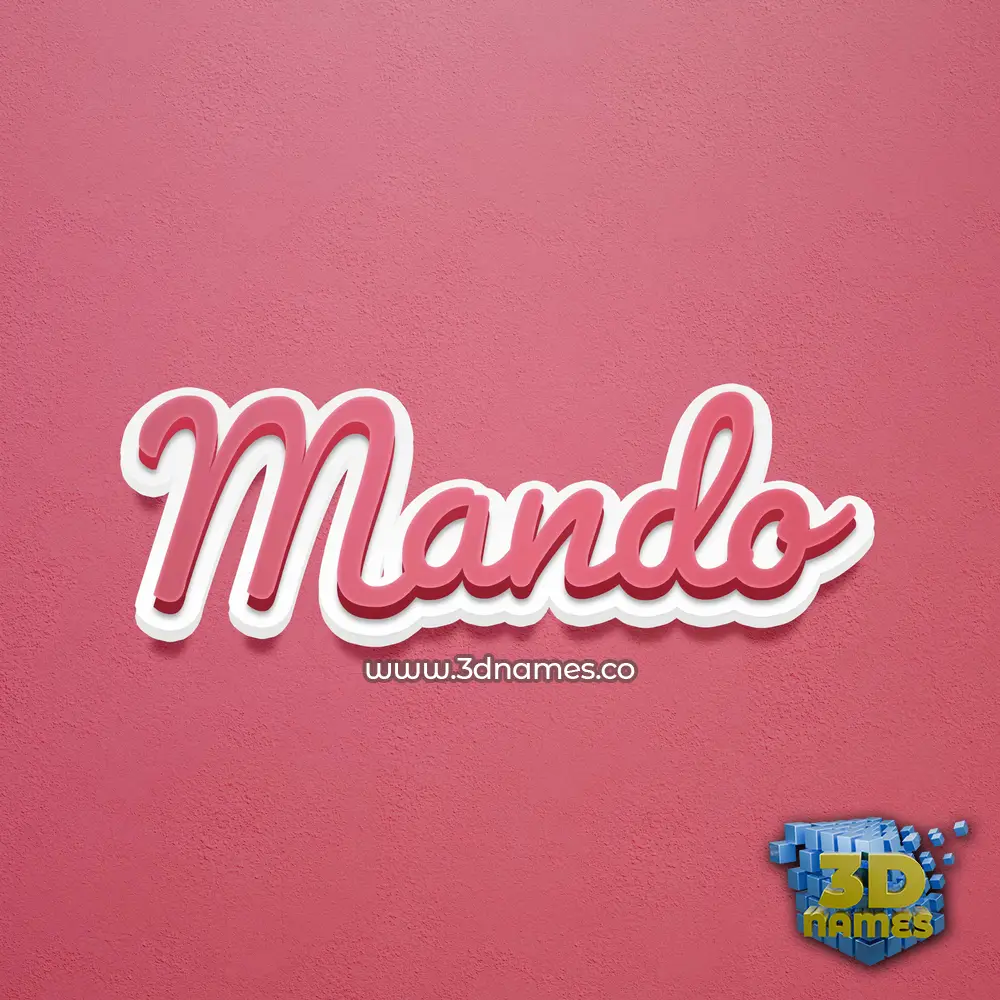 mando in Red Scribble style - 3D name wallpaper