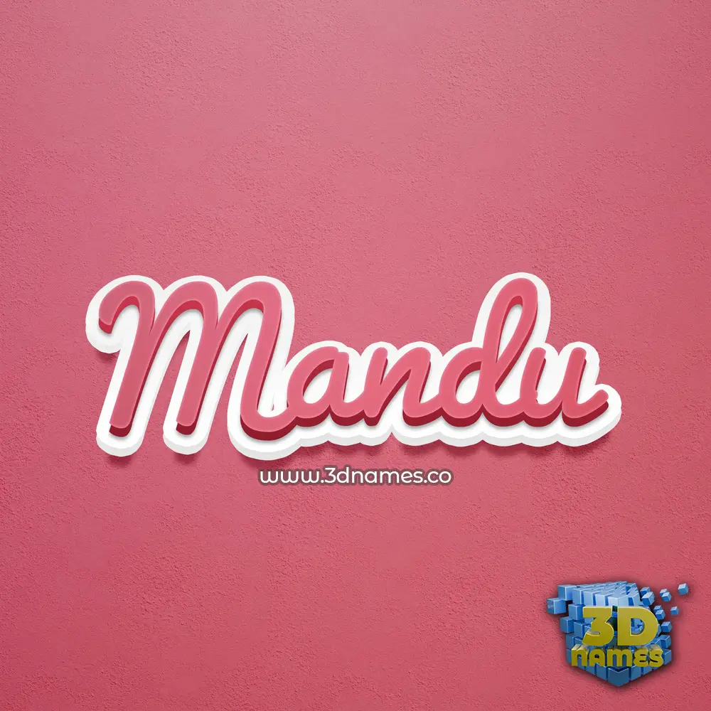 mandu in Red Scribble style - 3D name wallpaper