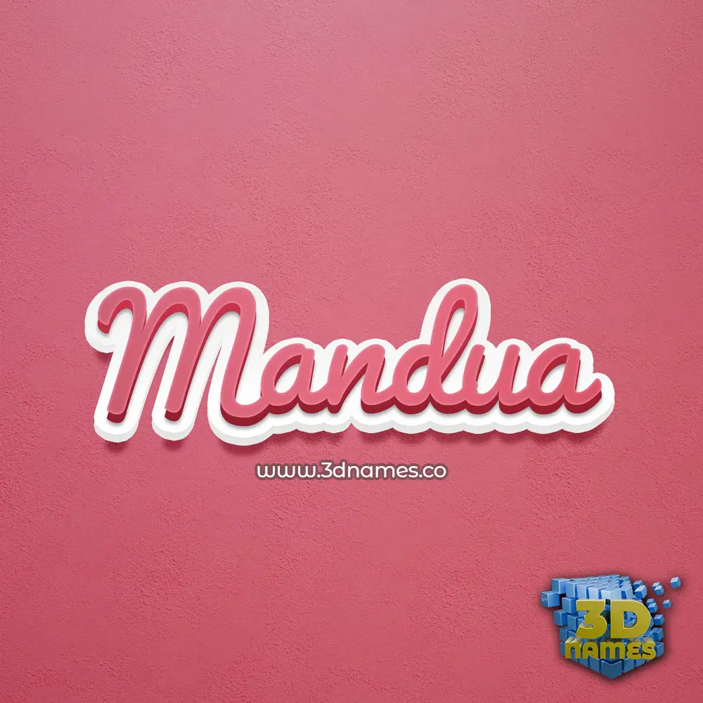 mandua in Red Scribble style - 3D name wallpaper