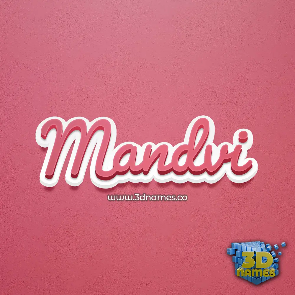 mandvi in Red Scribble style - 3D name wallpaper