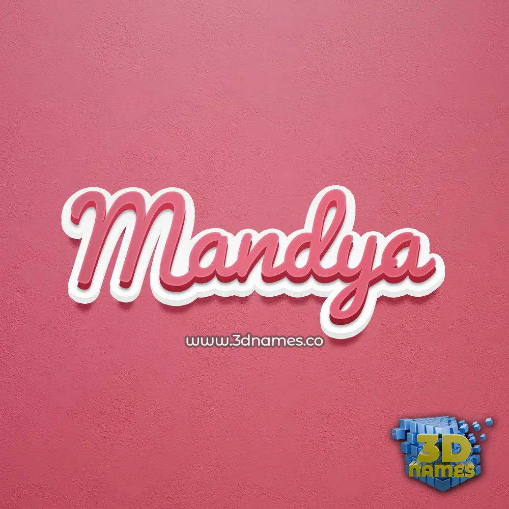 mandya in Red Scribble style - 3D name wallpaper