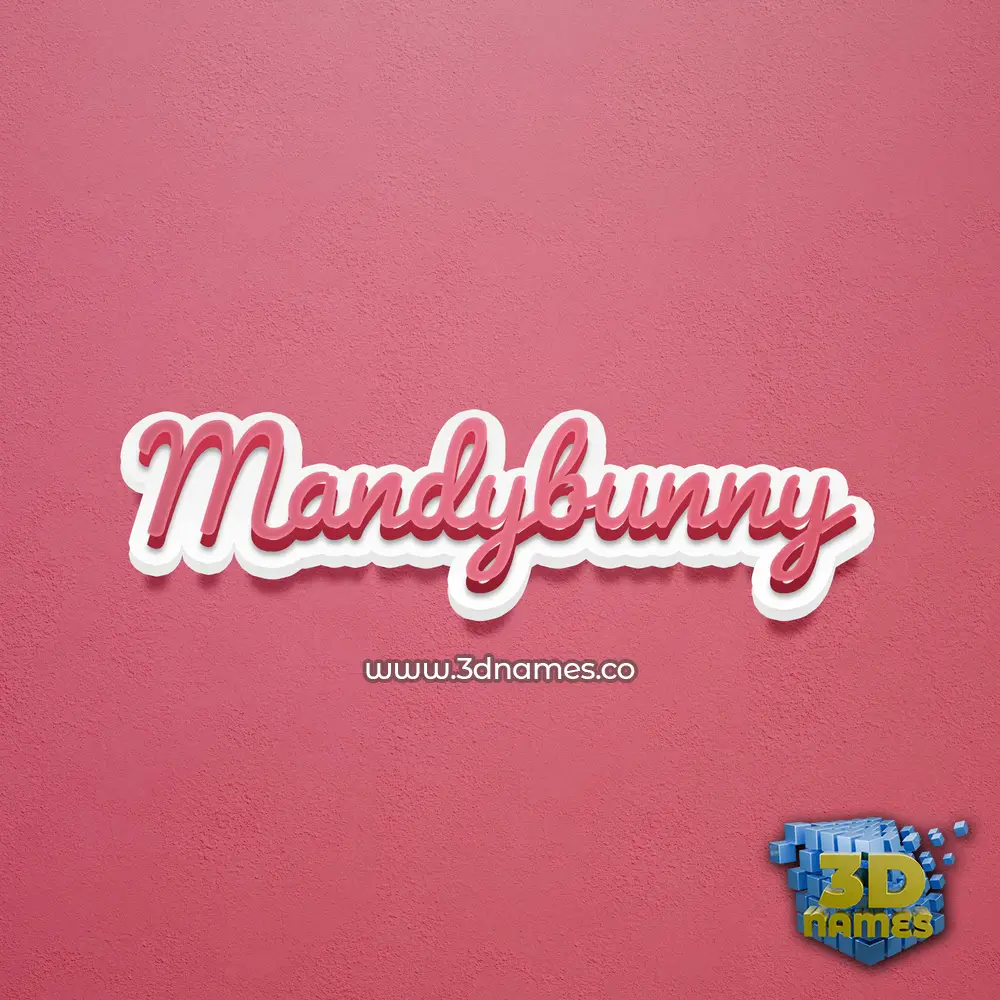 mandybunny in Red Scribble style - 3D name wallpaper